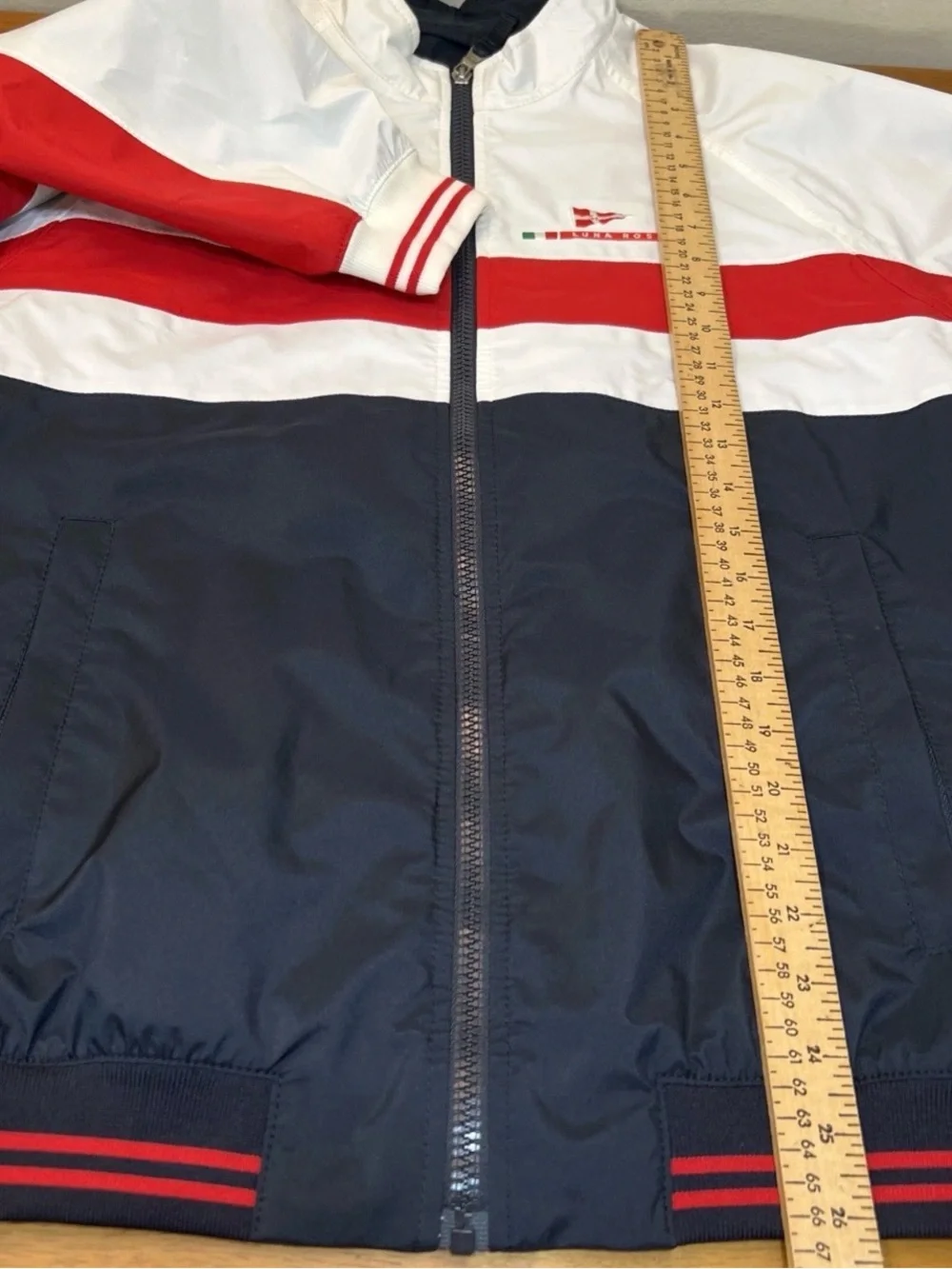 Luna Rossa White Red Navy Windbreaker Jacket Size 52 LARGE (Americas Cup) NWOT